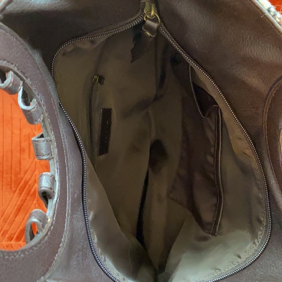 Houndstooth and plaid handbag with vegan leather - Picture 4 of 4